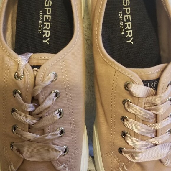 Sperry Crest Vibe Satin Lace Sneakers Womens' Size 8.5 Pink Shoes STS83390 - Picture 5 of 5
